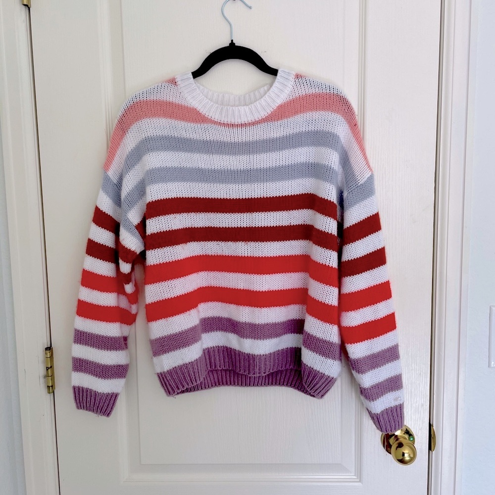 Colorful Striped Knit Sweater